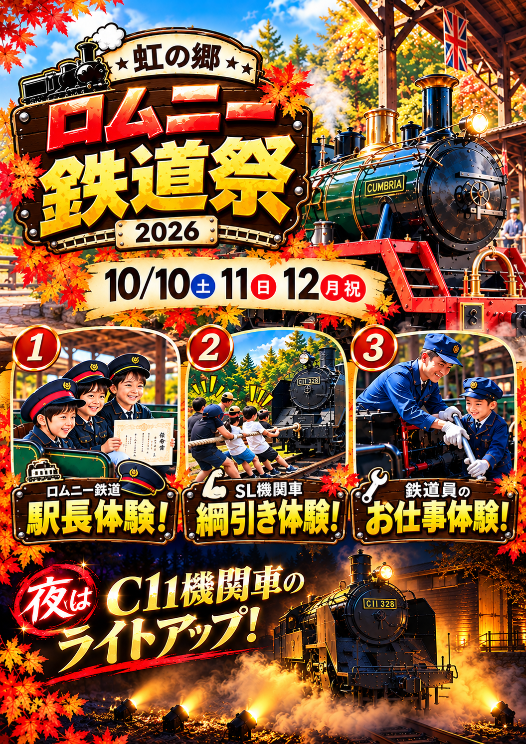 鉄人への道 虹の郷 ロムニー鉄道祭2026開催！ - 修善寺 虹の郷（にじのさと
